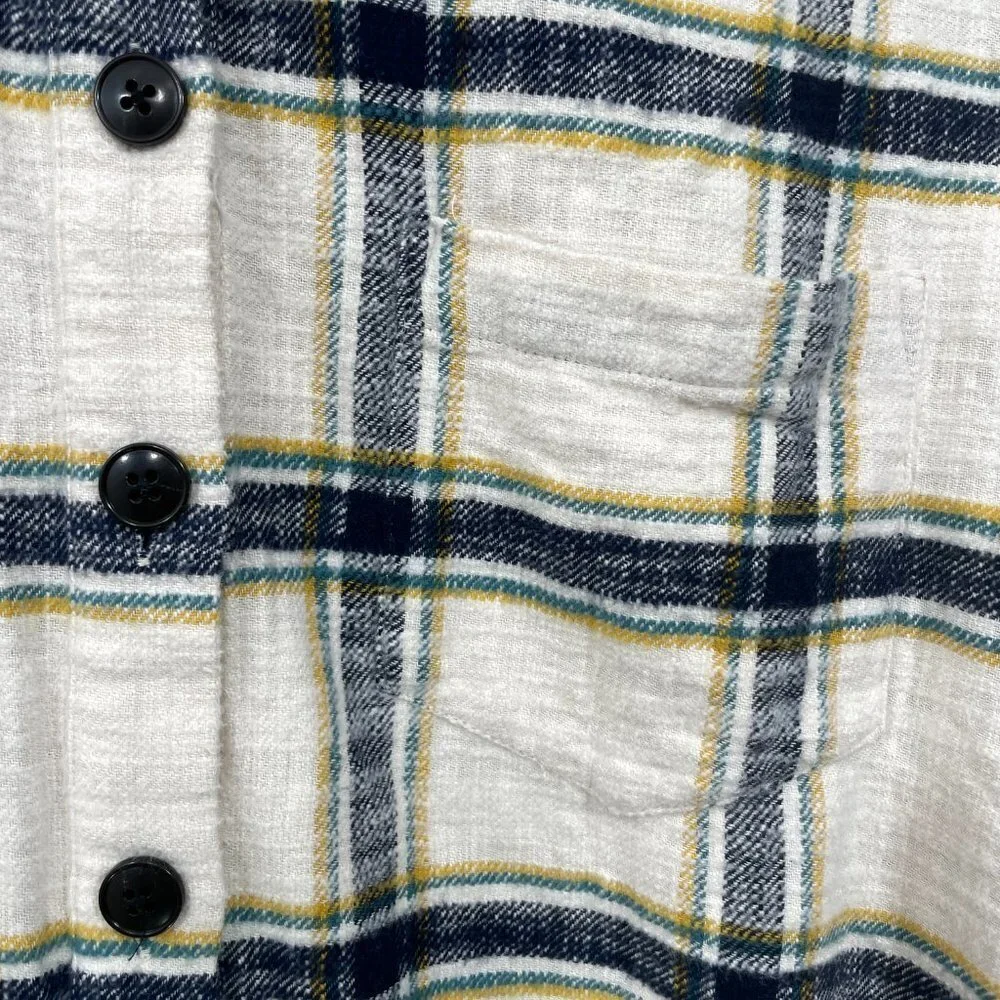 Madewell‎ Size S Oversized Ex-Boyfriend Flannel Shirt Caney Plaid Pockets MA866